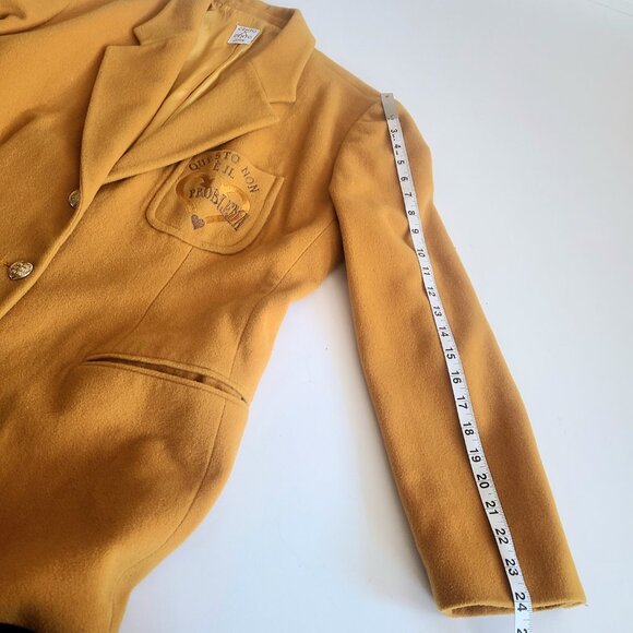 Vintage 1992 Cento x Cento by Iceberg virgin wool made in Italy yellow blazer. - Picture 8 of 16